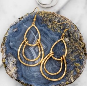 Gold Hammered casting earrings.